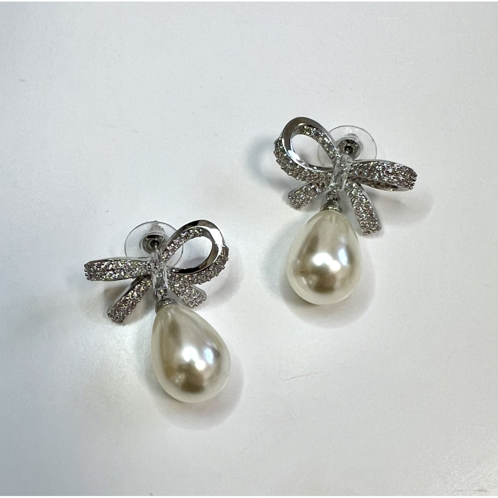 BOW PEARL EARRINGS