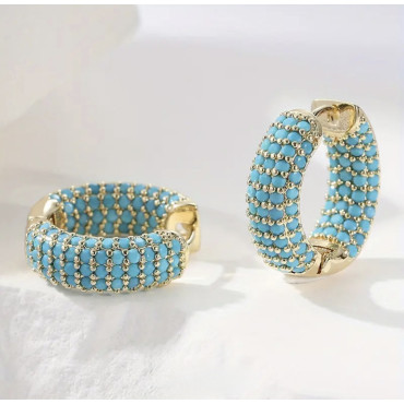TURQUOISE HOOP EARRINGS