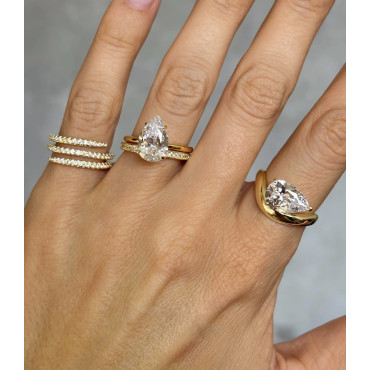 PEAR CUT ZIRCONIA RING